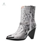 Bottines en cuir au motif serpent, élégance garantie