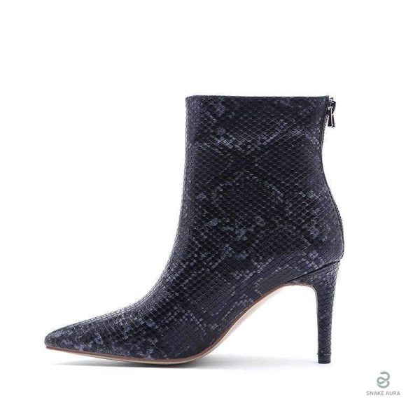 Bottines serpent, design chic et moderne en noir