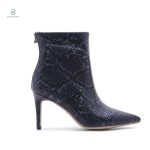 Bottines tendances, motif serpent élégant en coloris noir