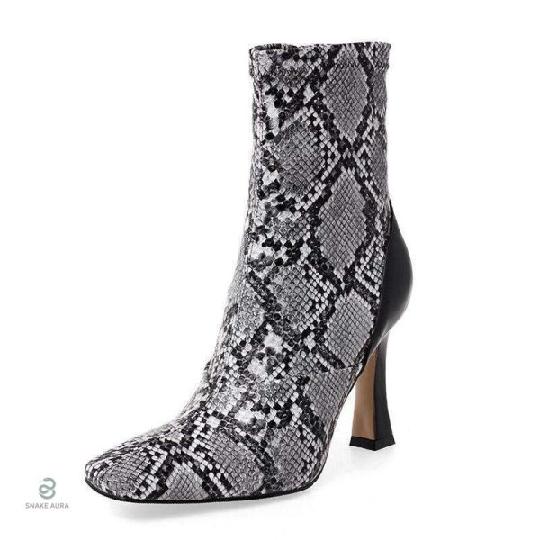 Bottines en cuir serpent python