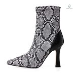 Bottines python avec motif serpent stylé