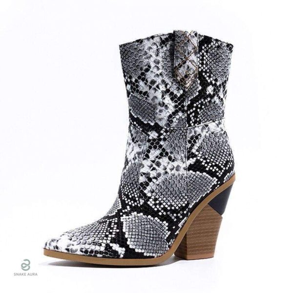Bottines Santiag Serpent en gris