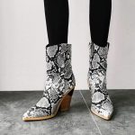 Style Santiag avec design serpent gris