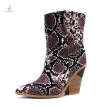 Bottines Santiag serpent marron élégantes et modernes