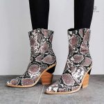 Bottines serpent marron avec style Santiag intemporel
