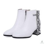 Bottines en serpent avec design bicolore
