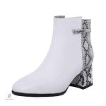 Bottines bicolores serpent pour femme