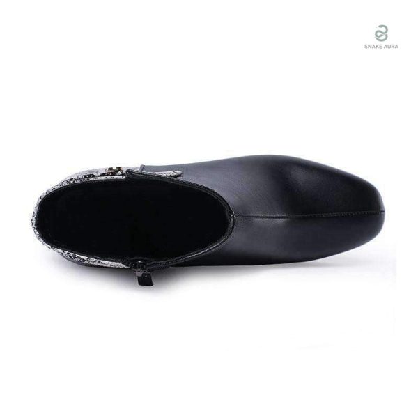 Bottines serpent au motif bicolore chic
