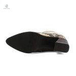 Bottines serpent, design bi-ton camel