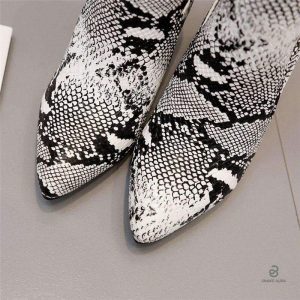 Bottines serpent à enfilage facile et tendance