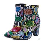 Bottines serpent multicolore au design unique