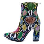 Bottines serpent avec motifs colorés modernes