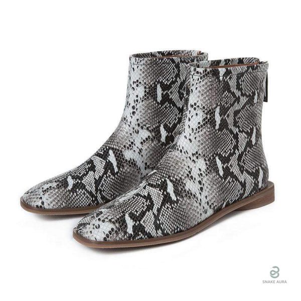 Bottines serpent plates élégantes et tendance