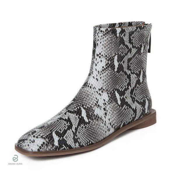 Bottines serpent à talon plat pour un look moderne