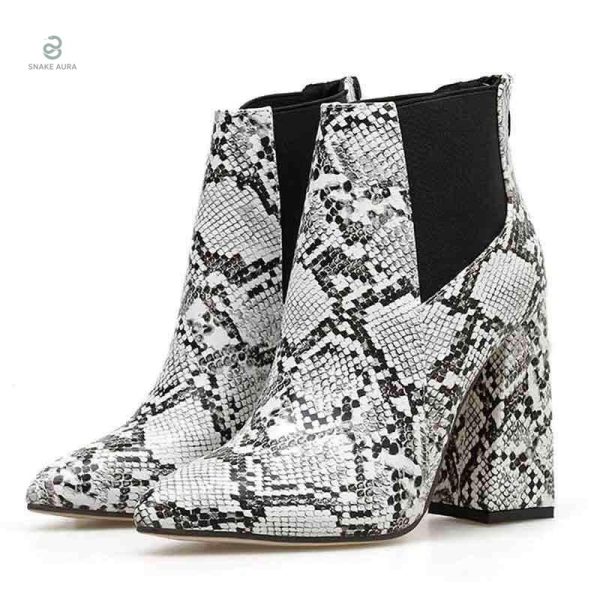 Bottines serpent à talons élégants