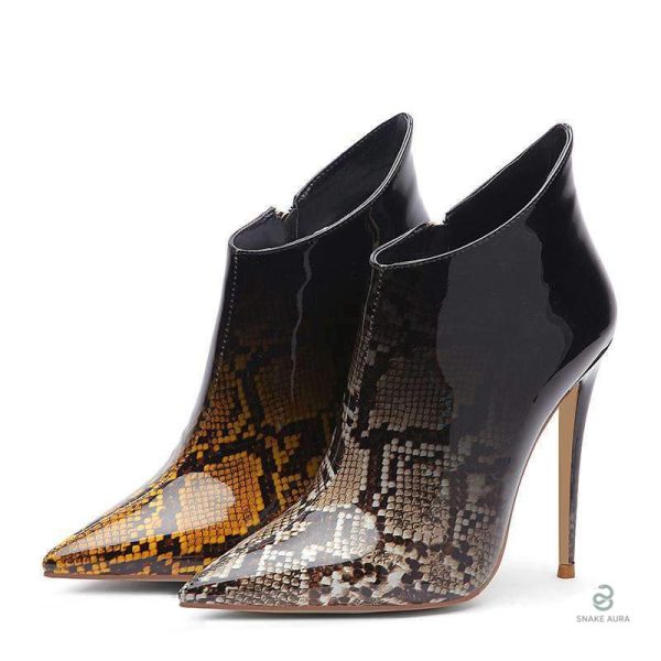 Bottines Serpent Verni, style élégant et moderne