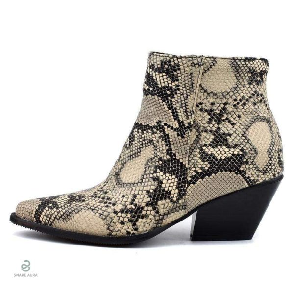 Bottines style python au design serpent élégant
