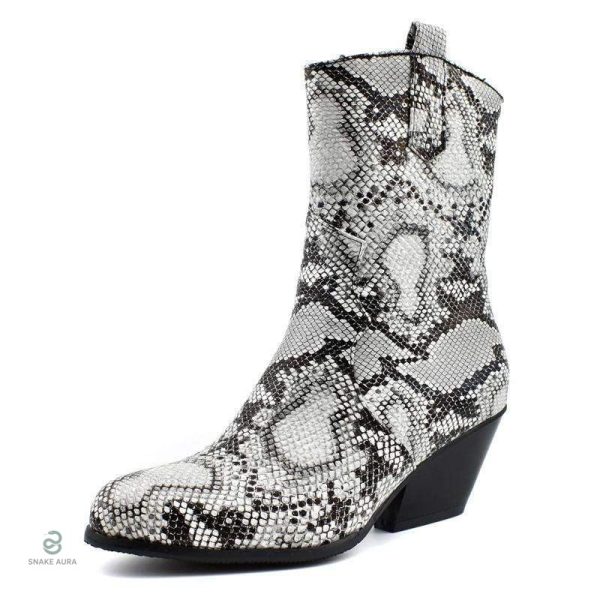 Bottines serpent au design santiag élégant