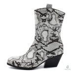 Bottines à imprime serpent, style western