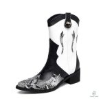 Bottines Python Western en design serpent
