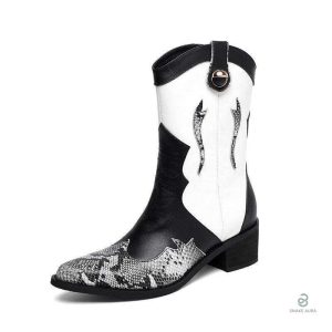 Bottines Python Western en design serpent