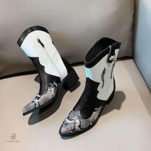 Bottines serpent à motif python élégant