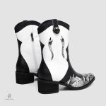 Bottines style Western en cuir serpent