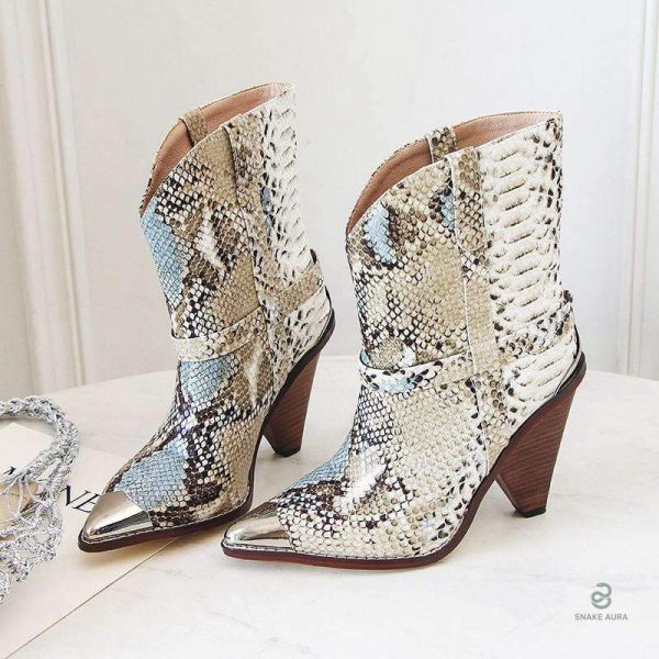 Bottines serpent au design inspiré du style western