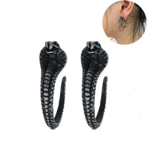 Bijoux élégants serpentins, style cobra noir pour un look audacieux