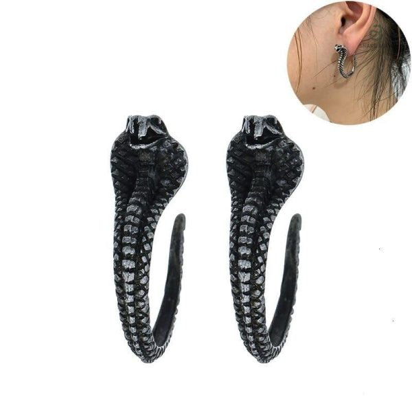 Bijoux élégants serpentins, style cobra noir pour un look audacieux
