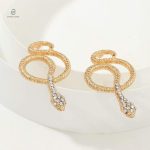 Boucles d'oreilles en or rose serpent, design moderne