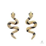 Boucles d'oreilles serpent or fantaisie au design élégant et audacieux
