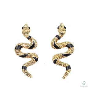 Boucles d'oreilles serpent or fantaisie au design élégant et audacieux