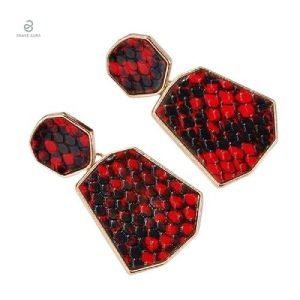 Boucles d'Oreilles Serpent Rouge au style bohème