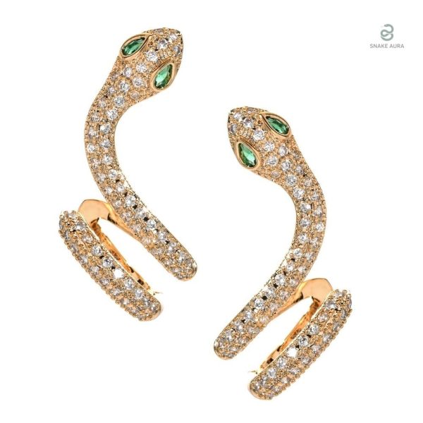 Boucles d'oreilles serpent en or pour femme