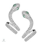 Boucles d'oreilles argent serpent pour femme, design élégant