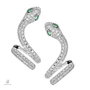 Boucles d'oreilles argent serpent pour femme, design élégant