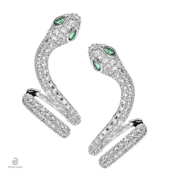 Boucles d'oreilles argent serpent pour femme, design élégant