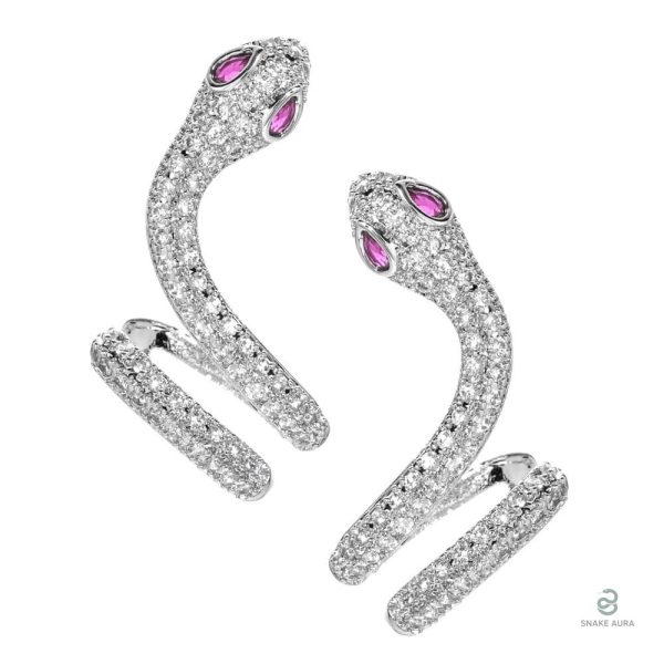 Boucles d'oreilles serpent en argent, style raffiné et original