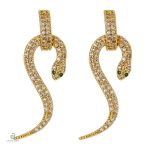 Boucles d'oreilles serpent en or et diamant