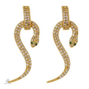 Boucles d'oreilles serpent en or et diamant