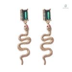 Boucles d'oreilles serpent en strass élégant
