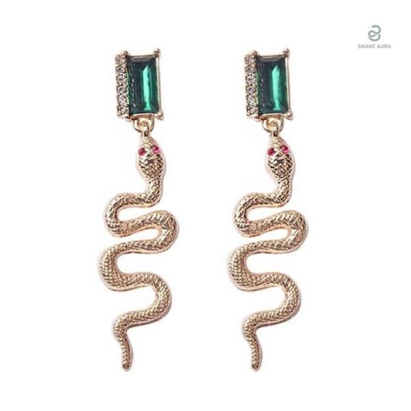 Boucles d'oreilles serpent en strass élégant