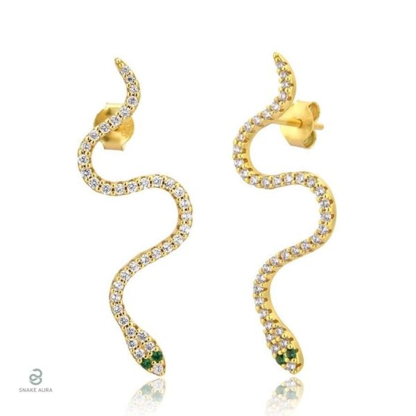 Boucles d'oreilles serpent en or luxe