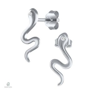 Boucles d'oreilles serpent en argent élégant