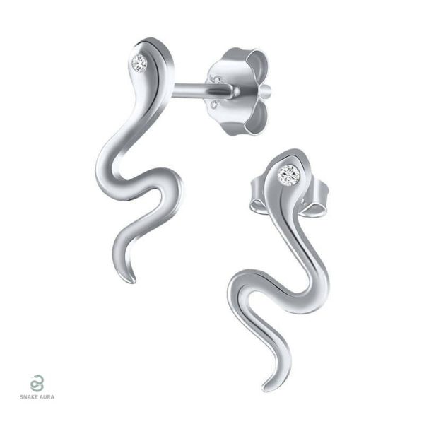 Boucles d'oreilles serpent en argent élégant