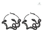 Boucles d'oreilles serpent noir en forme de cercle