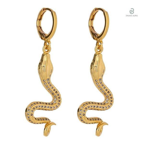 Boucles d'oreilles serpent or design élégant