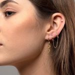 Accessoire de mode, boucles d'oreilles serpent en métal doré