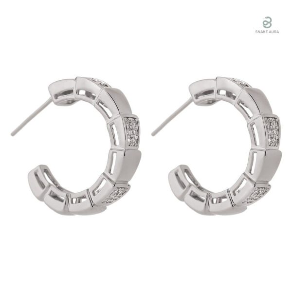 Boucles d'oreilles serpent en argent avec design écailles